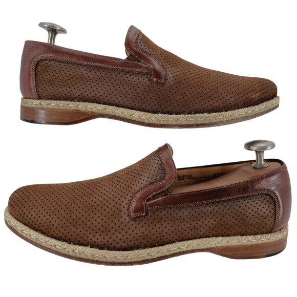 Mezlan Spain Brown Perforated Leather Slip-on Loafers Men size 9.5 Casual Shoes main image 10